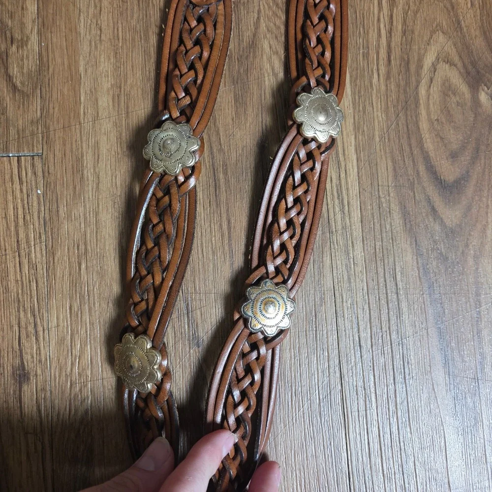 Fossil leather braided